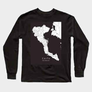 Corfu Greece Island Map Long Sleeve T-Shirt